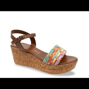 Italian Shoemakers Multicolor Woven Wedges
